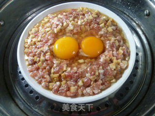 鸡蛋杏鲍菇蒸肉末的做法步骤：9