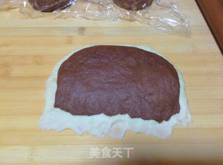 【蜜豆可可双色吐司】——手工整形面包机版的做法步骤：13