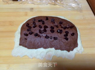 【蜜豆可可双色吐司】——手工整形面包机版的做法步骤：14