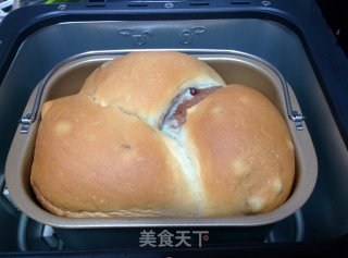 【蜜豆可可双色吐司】——手工整形面包机版的做法步骤：22