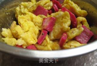 火龙果皮炒蛋的做法步骤：6