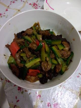 黄瓜爆炒鸡肝的做法步骤：3