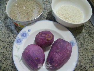 紫薯薏米仁大米粥的做法步骤：1