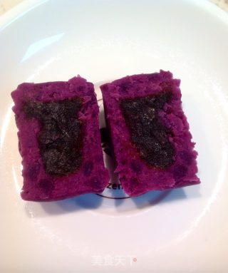 紫薯豆沙糕的做法步骤：2