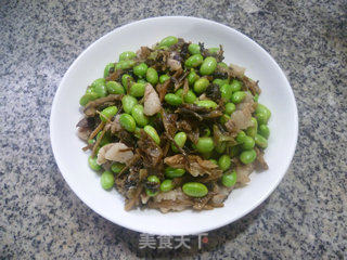 五花肉梅干菜炒毛豆的做法步骤：12