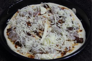 双层芝士酱肉虾仁饼的做法步骤：5