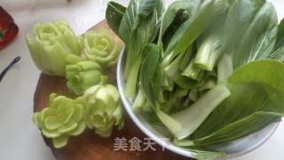 茄汁油菜豆腐的做法步骤：2
