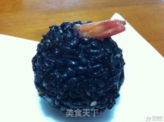 黑米虾饭团的做法步骤：3