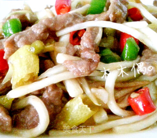 茭白牛肉丝的做法步骤：10
