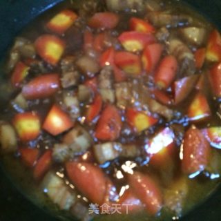 胡萝卜烧肉的做法步骤：4