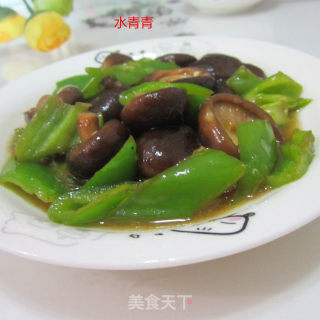 青椒香菇的做法步骤：6