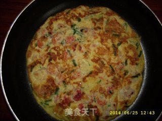 香葱鸡蛋虾仁煎饼的做法步骤：5