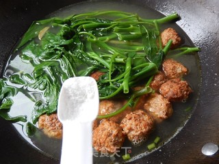空心菜肉圆汤的做法步骤：10
