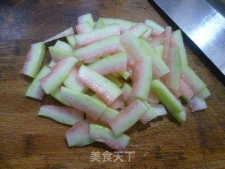 五花肉梅豆炒西瓜皮的做法步骤：4