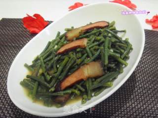 腊肉炒豇豆的做法步骤：4