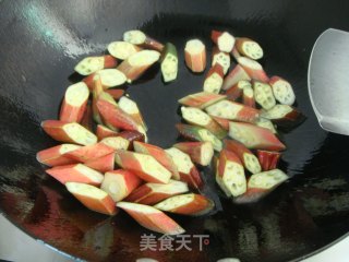 腊肉炒秋葵的做法步骤：4