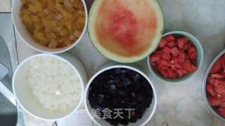 多彩琼脂西瓜杯（八人午后甜品量）的做法步骤：4