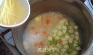 蟹粉丝瓜粥的做法步骤：9