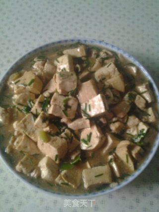 豆腐盖被～韭菜清炖豆腐的做法步骤：8