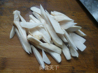 杏鲍菇雪菜炒带豆的做法步骤：2