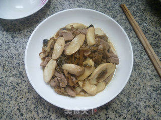 梅干菜里脊肉炒杏鲍菇的做法步骤：11