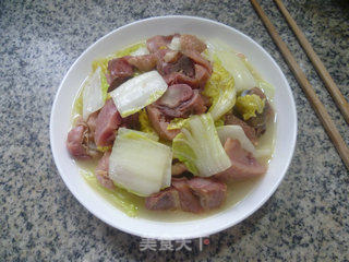 娃娃菜炒腊鸡腿的做法步骤：12