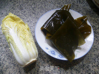 海带炒娃娃菜的做法步骤：1