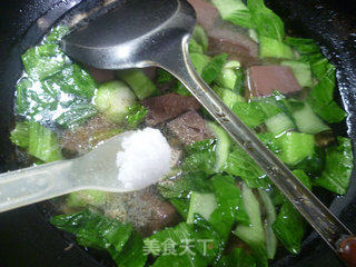 青菜鹅血汤的做法步骤：8