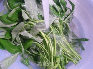 香干炒空心菜的做法步骤：2