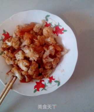 番茄炒花菜的做法步骤：6