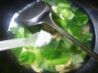 青菜淡菜鸡蛋汤的做法步骤：11