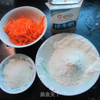 奶香红萝卜丝煎饼的做法步骤：1