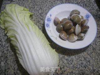 白菜圆蛤汤的做法步骤：1