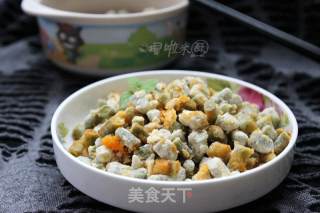 这样吃菜很有味——豇豆麦饭的做法步骤：10