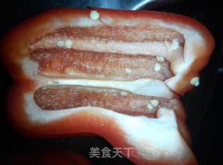 甜椒炒蘑菇的做法步骤：1