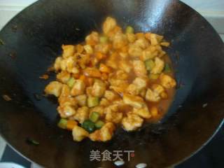番茄鸡丁的做法步骤：7