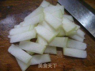 红椒炒冬瓜的做法步骤：3