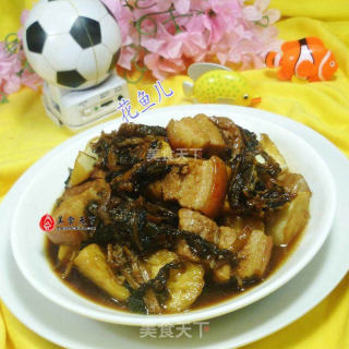 梅干菜茭白烧五花肉的做法步骤：12