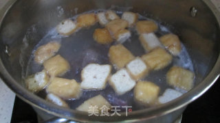 白玉菇油豆腐火腿汤的做法步骤：4
