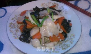 木耳胡萝卜滑鱼片的做法步骤：8