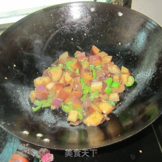 青椒木耳炒茄子的做法步骤：6