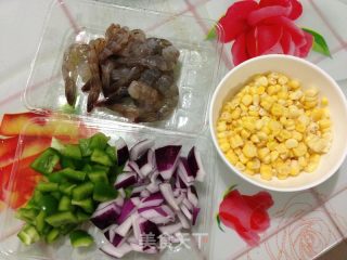 虾球玉米披萨的做法步骤：1