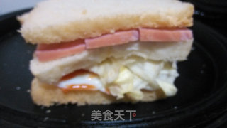 开学第2天，火腿三明治的做法步骤：3