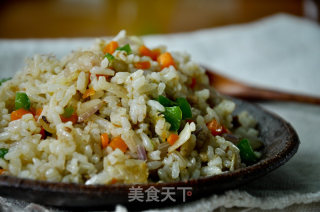 虾皮三蔬姜酒炒饭的做法步骤：5
