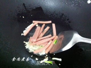 茭白炒火腿的做法步骤：5