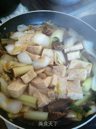 白菜牛肉炖冻豆腐的做法步骤：4