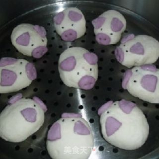 小猪豆沙包的做法步骤：7