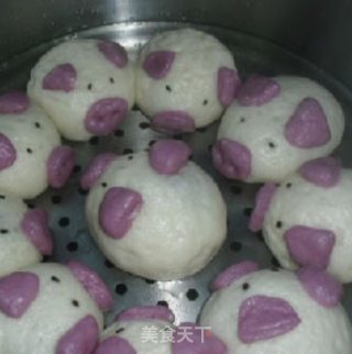 小猪豆沙包的做法步骤：8
