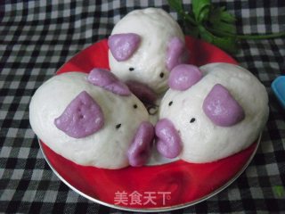小猪豆沙包的做法步骤：9