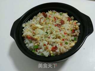 五彩培根炒饭的做法步骤：6